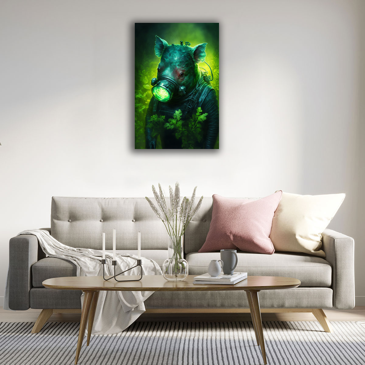 Bio-Hazard Pig Canvas Print - WallLumi Canvases