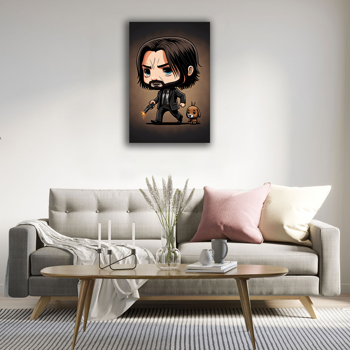 Chibi John Wick Canvas Print - WallLumi Canvases