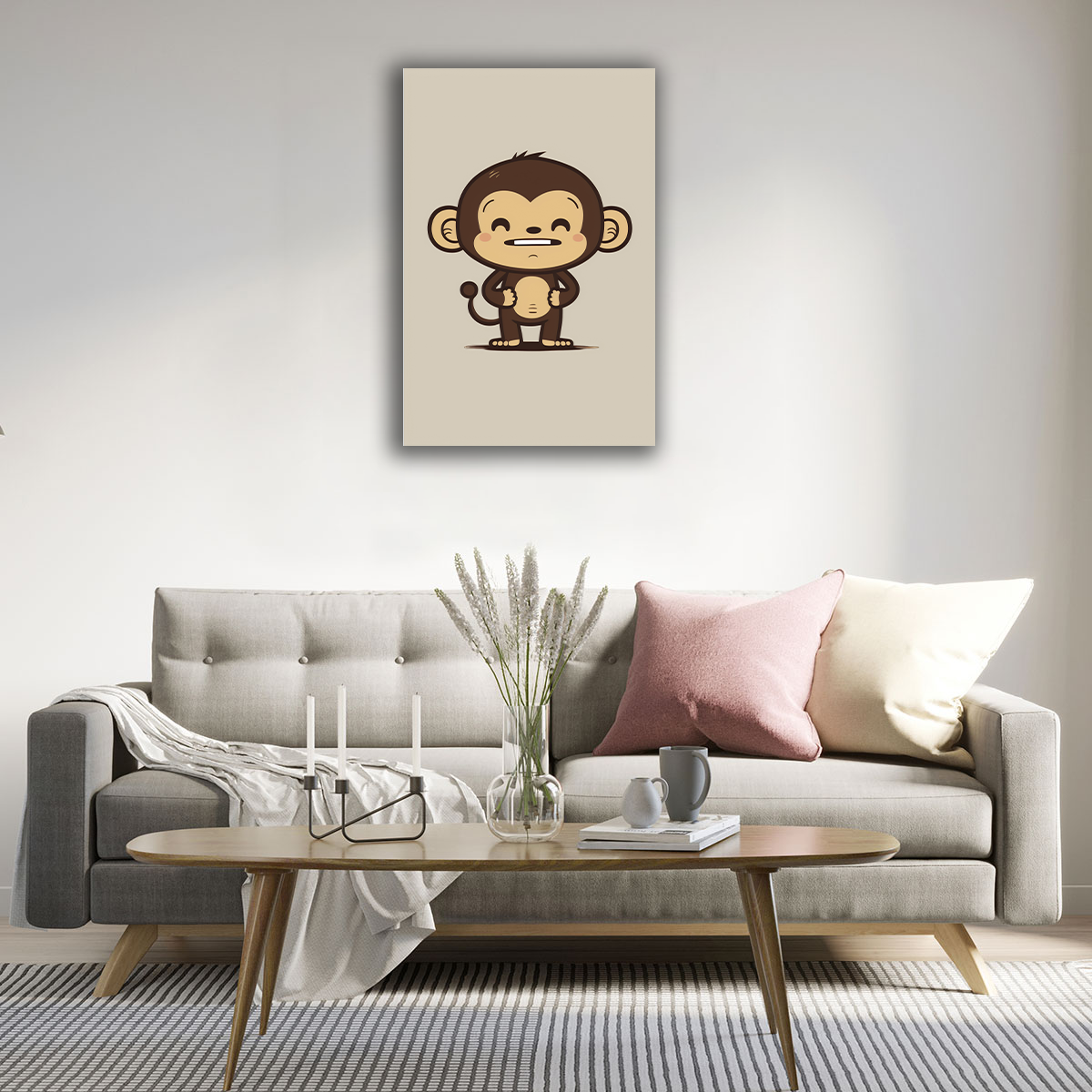 Chibi Monkey Canvas Print - WallLumi Canvases