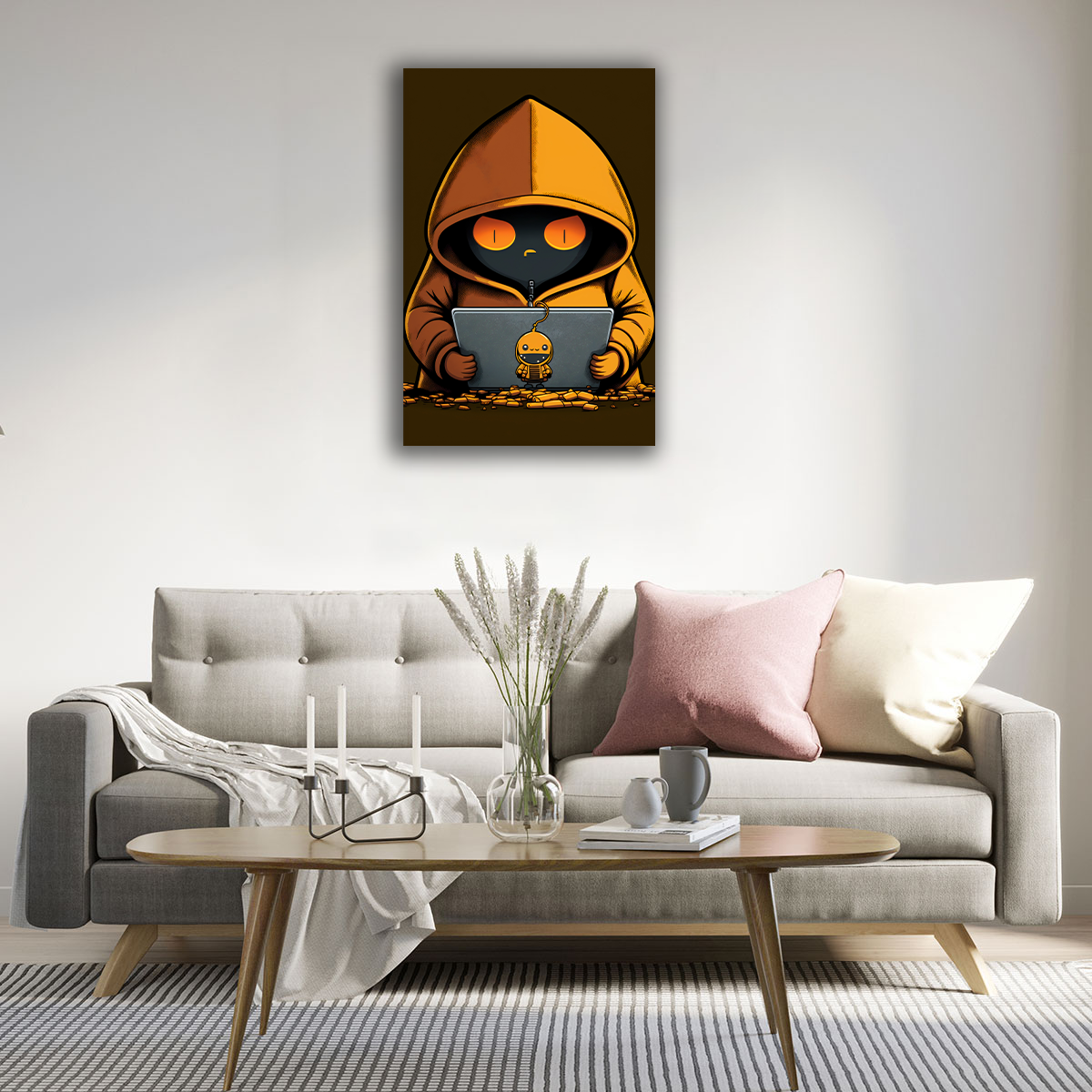 CyberAgent Orange Canvas Print - WallLumi Canvases