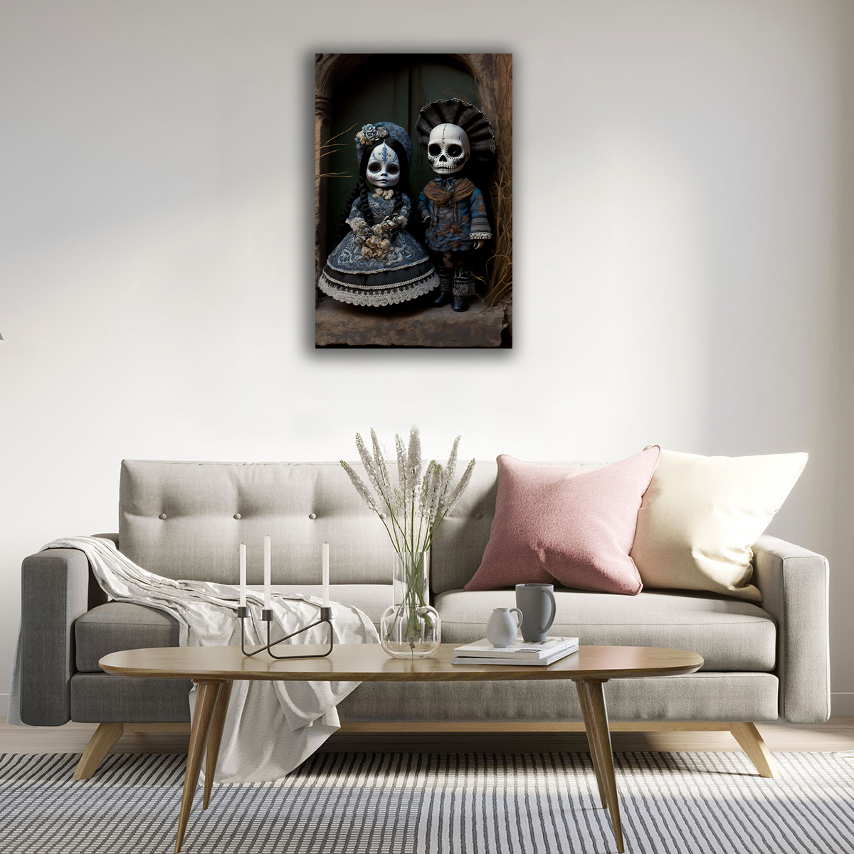 Día de los Muertos Dolls Canvas Print - WallLumi Canvases