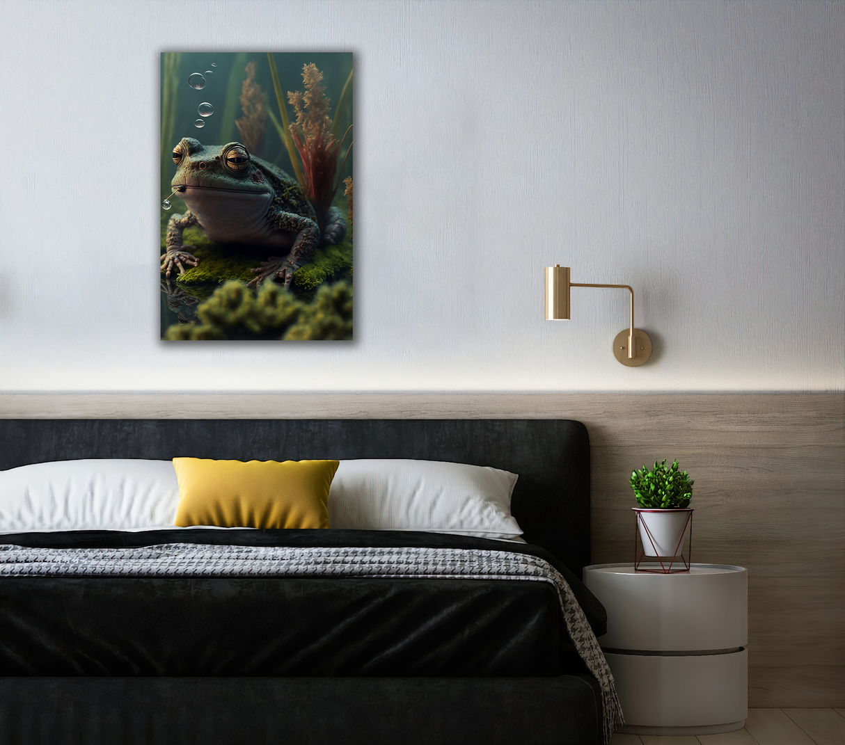 Felt Froggy Canvas Print - WallLumi Canvases