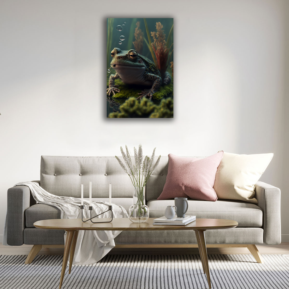 Felt Froggy Canvas Print - WallLumi Canvases