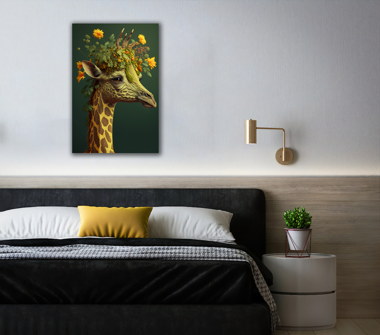 Flowery Giraffe Canvas Print - WallLumi Canvases