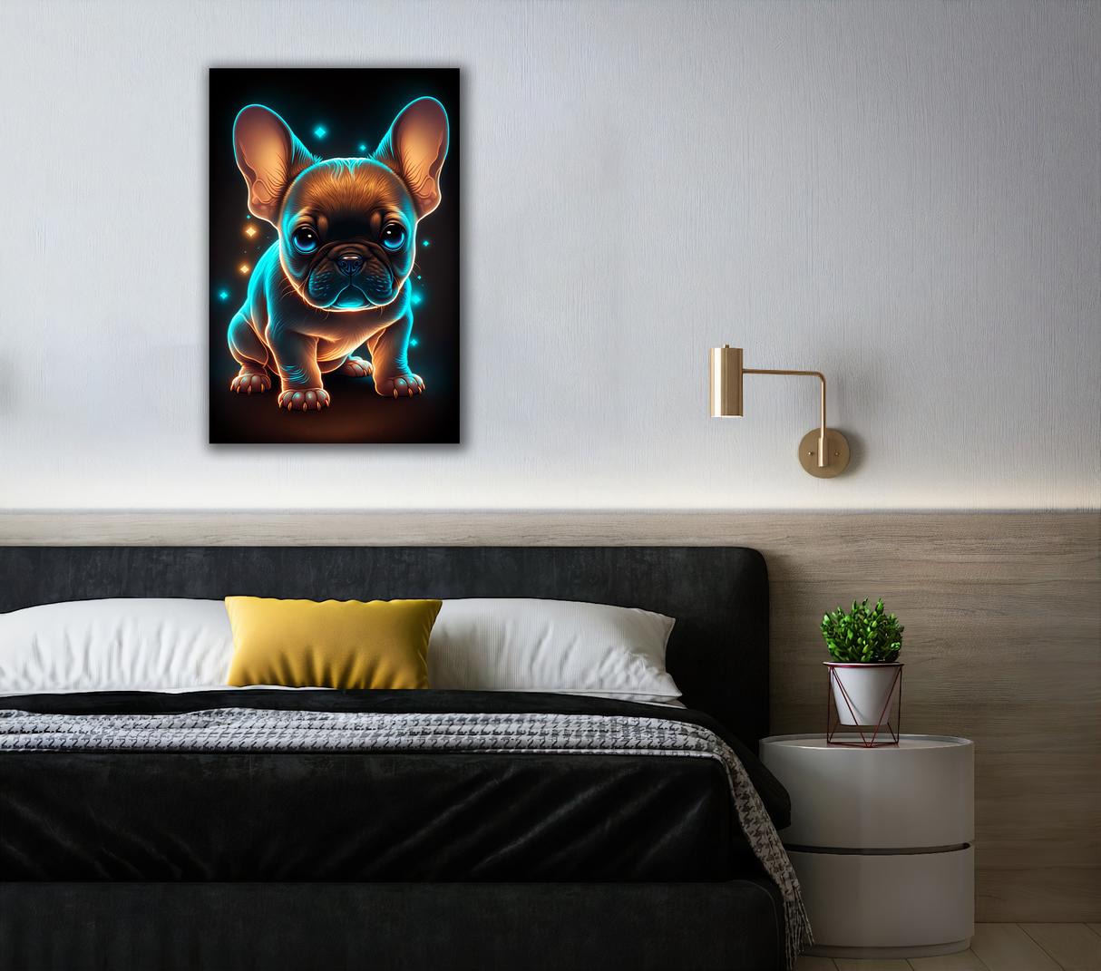 Luminous Frenchie Canvas Print - WallLumi Canvases