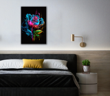 Neon Rose Bliss Canvas Print - WallLumi Canvases