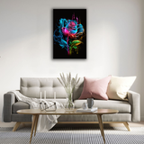 Neon Rose Bliss Canvas Print - WallLumi Canvases