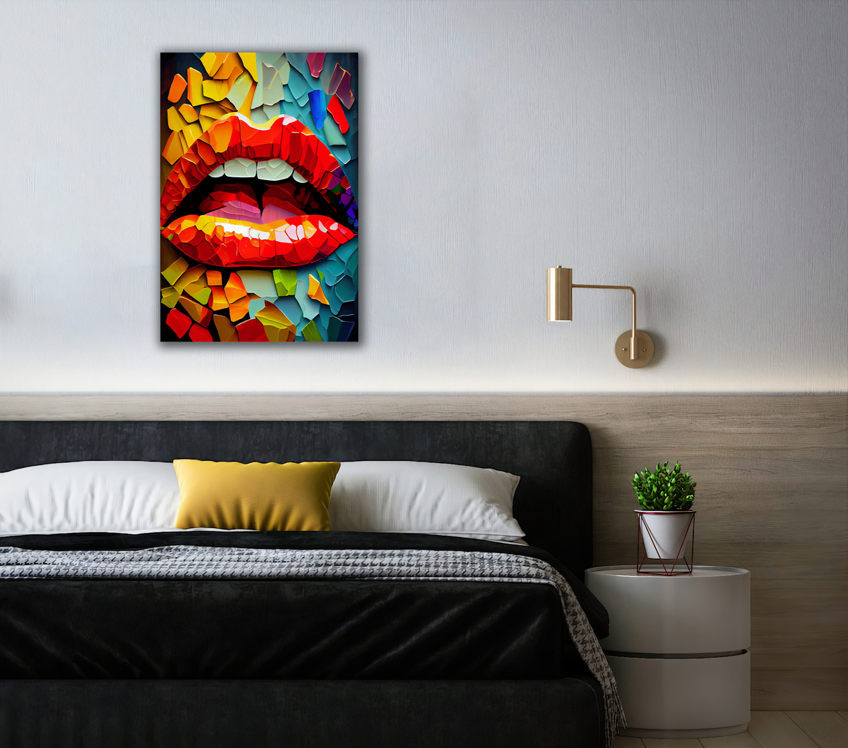 Oil Lips Canvas Print - WallLumi Canvases