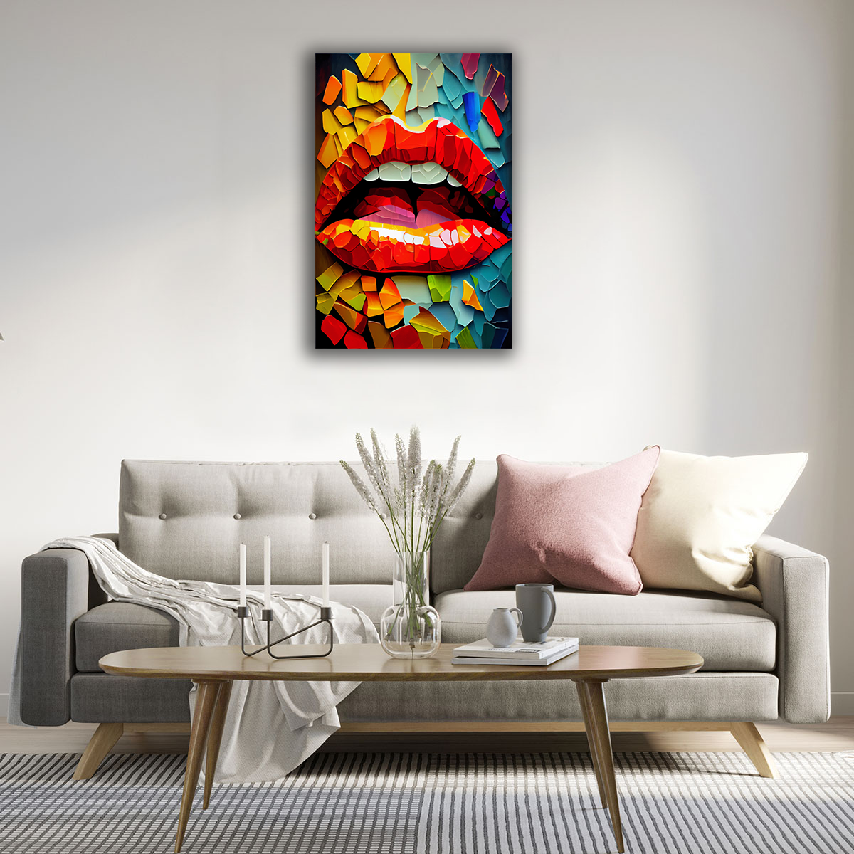 Oil Lips Canvas Print - WallLumi Canvases