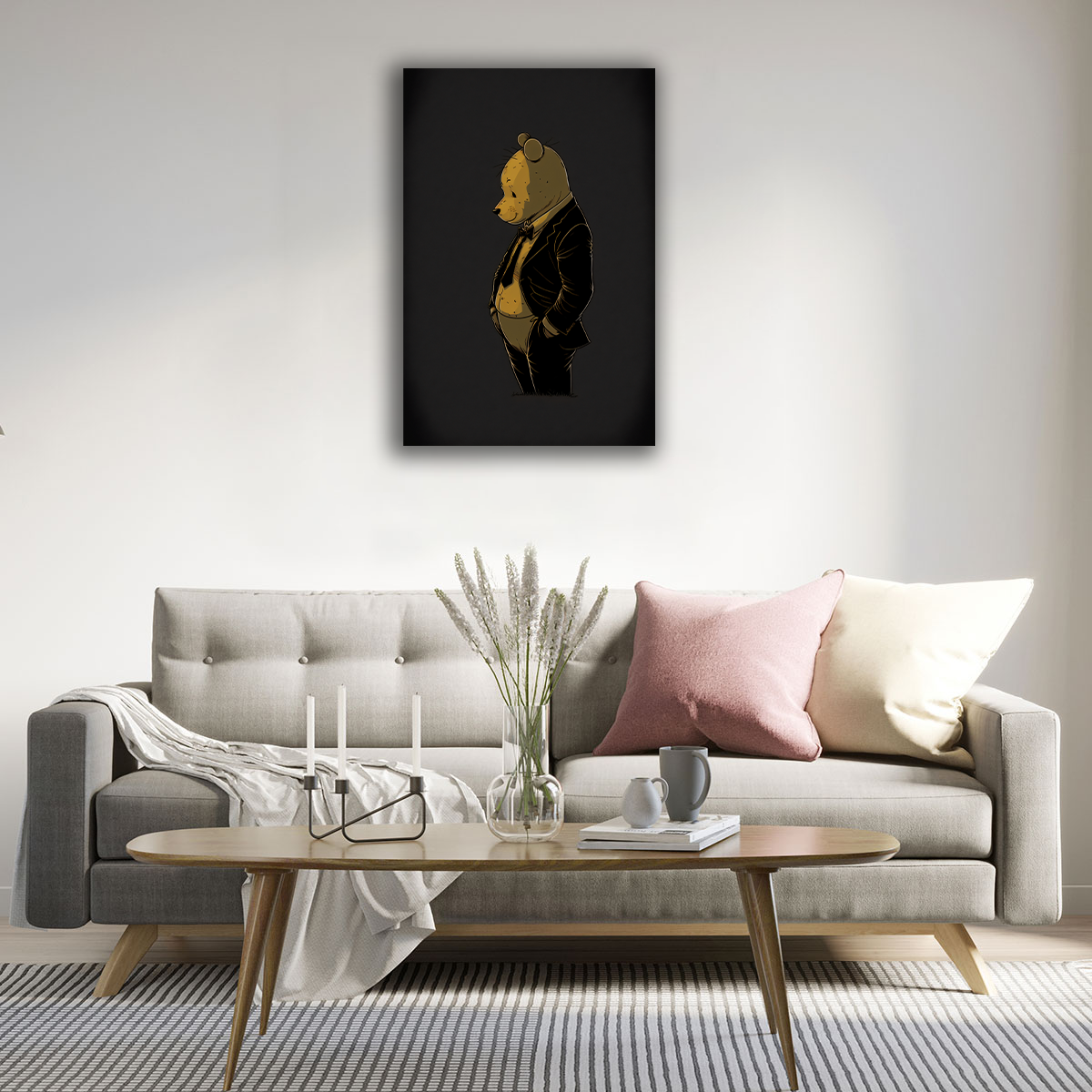 Pooh In A Suit Canvas Print - WallLumi Canvases