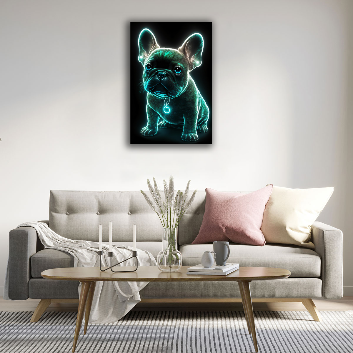 Radiant Frenchie Canvas Print - WallLumi Canvases