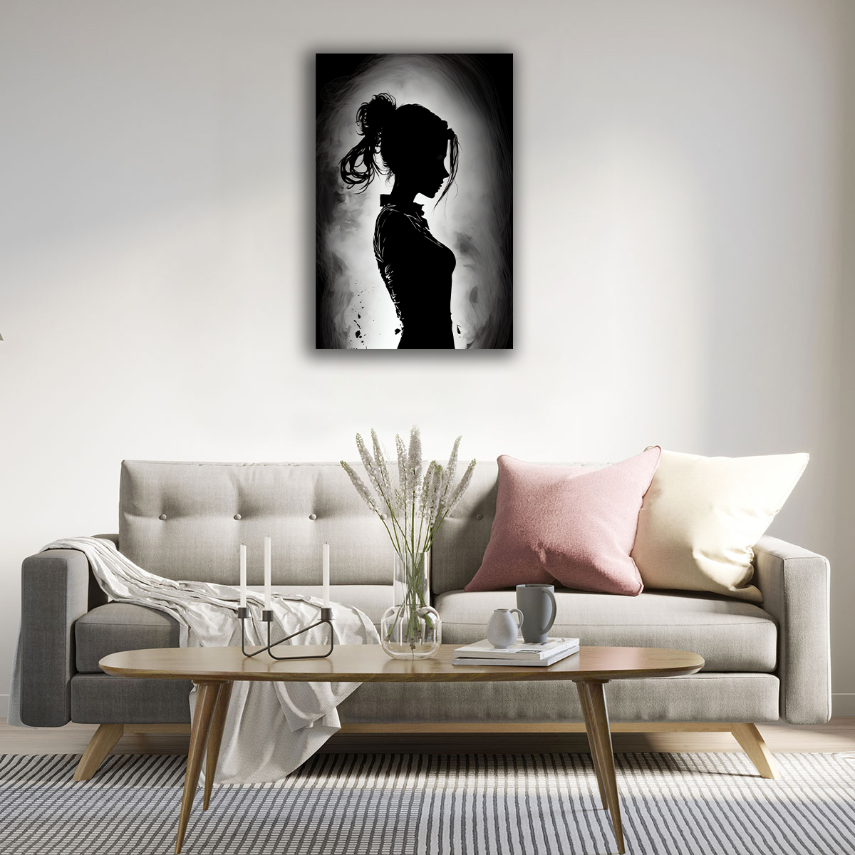 Silhouette Beauty Canvas Print - WallLumi Canvases