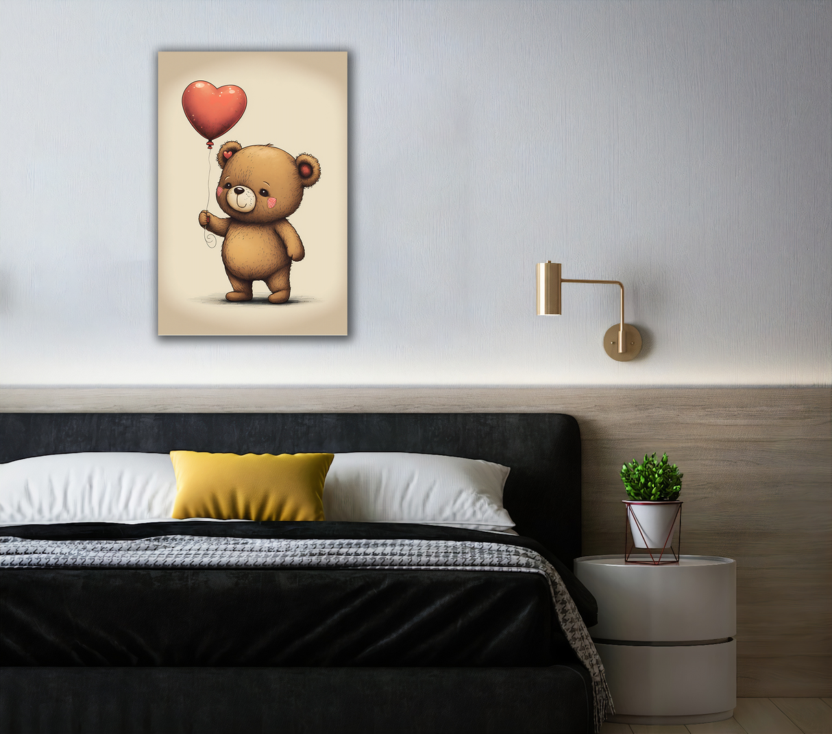 Teddy's Love Canvas Print - WallLumi Canvases