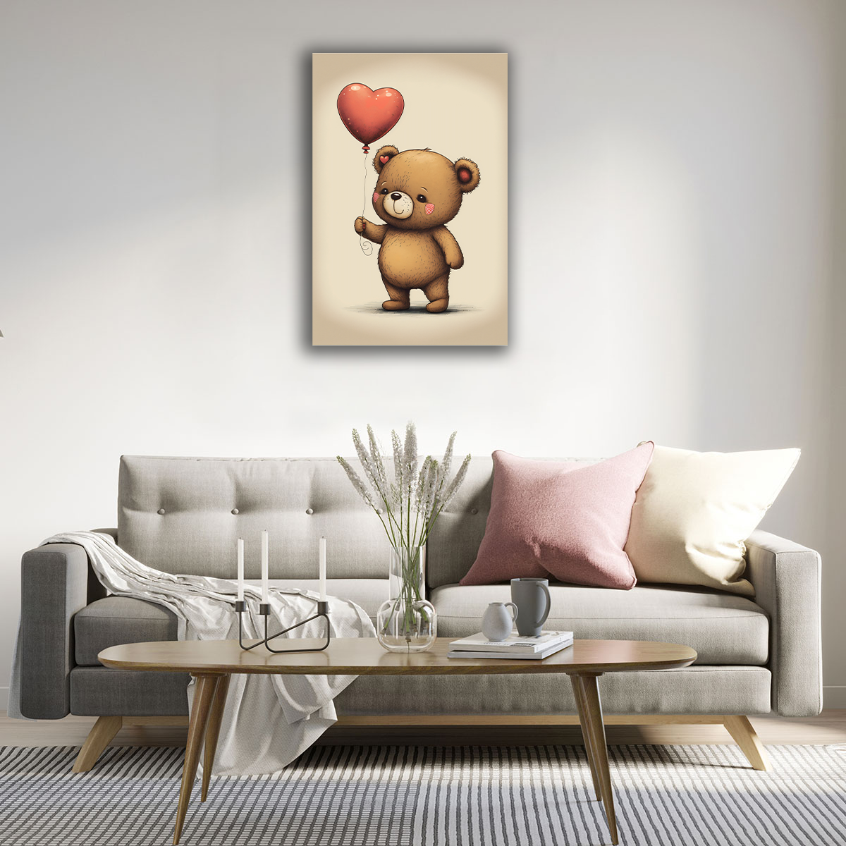 Teddy's Love Canvas Print - WallLumi Canvases