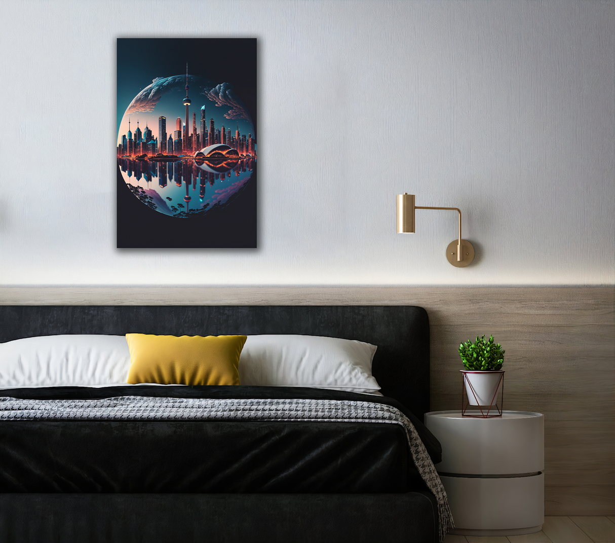 Toronto Skyline Concept Canvas Print - WallLumi Canvases