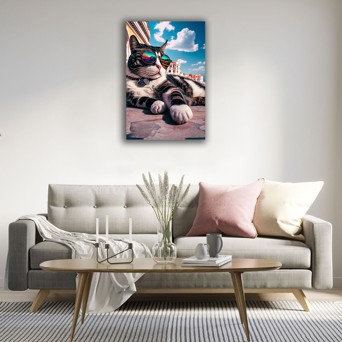 Vibin' Kitty Canvas Print - WallLumi Canvases