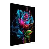 Neon Rose Bliss Canvas Print - WallLumi Canvases