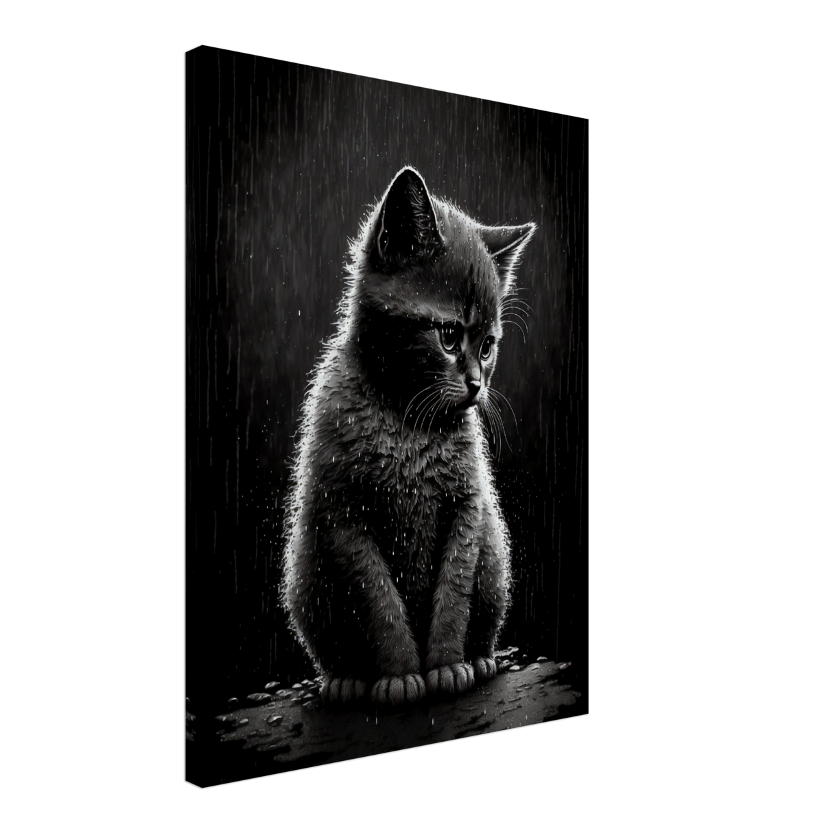 Melancholic Kitten Canvas Print - WallLumi Canvases