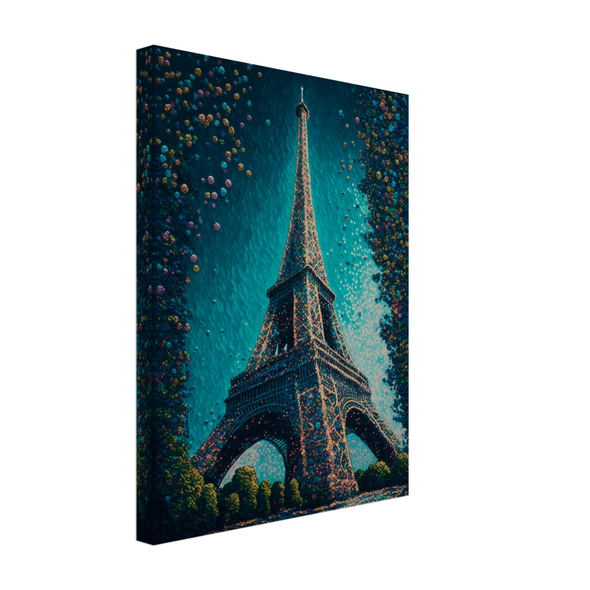 Pointillist Eiffel Canvas Print - WallLumi Canvases