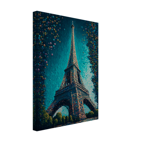 Pointillist Eiffel Canvas Print - WallLumi Canvases