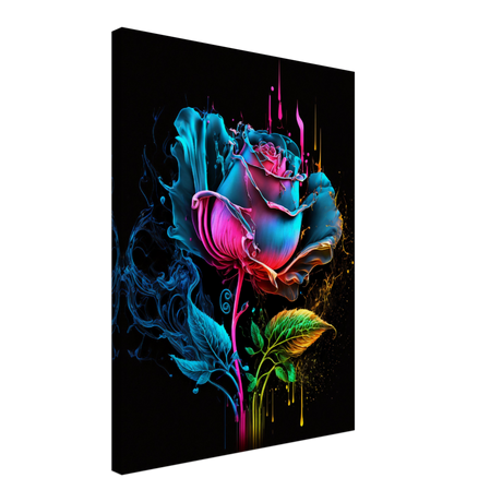 Neon Rose Bliss Canvas Print - WallLumi Canvases