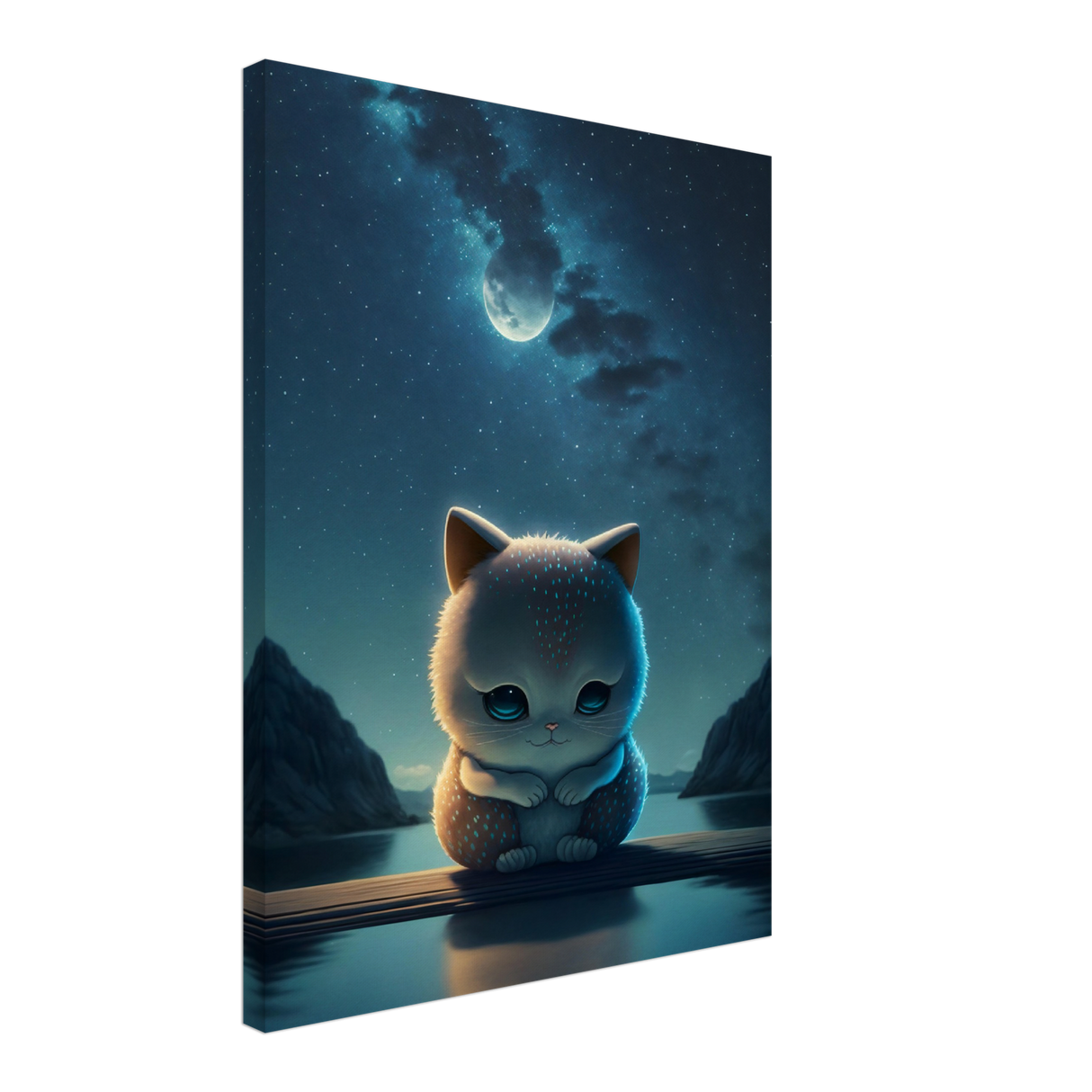 Kitty Moonlight Canvas Print - WallLumi Canvases