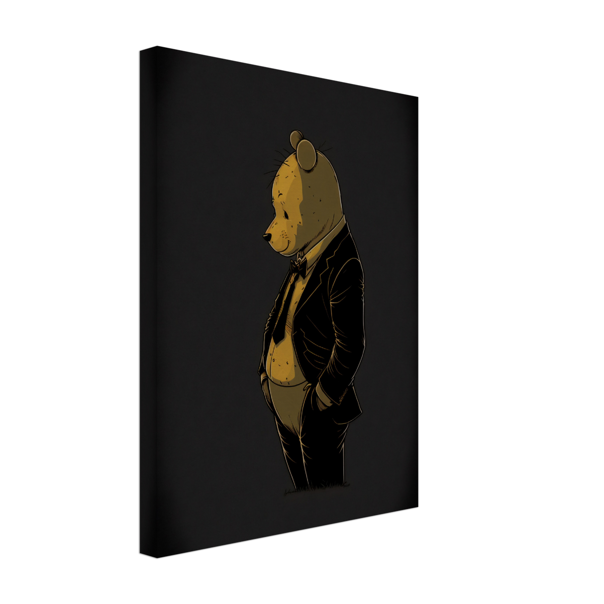 Pooh In A Suit Canvas Print - WallLumi Canvases