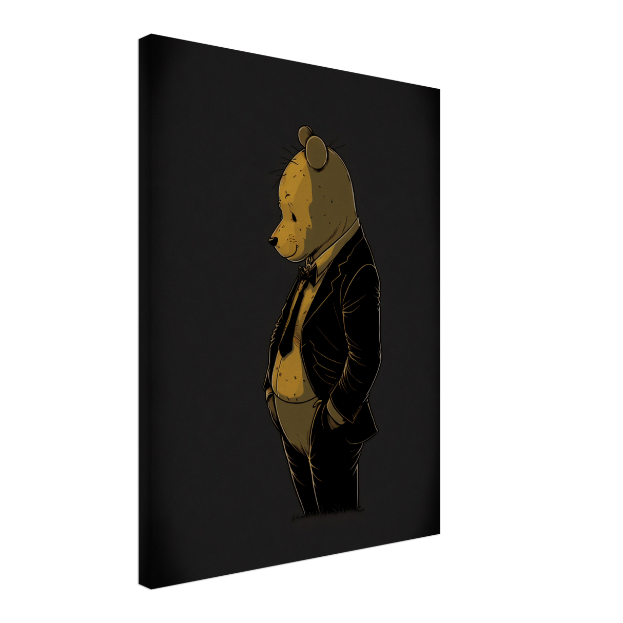 Pooh In A Suit Canvas Print - WallLumi Canvases