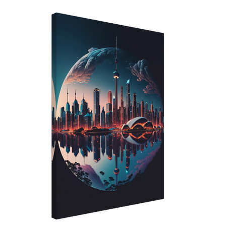 Toronto Skyline Concept Canvas Print - WallLumi Canvases