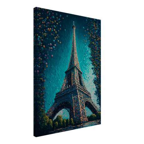 Pointillist Eiffel Canvas Print - WallLumi Canvases