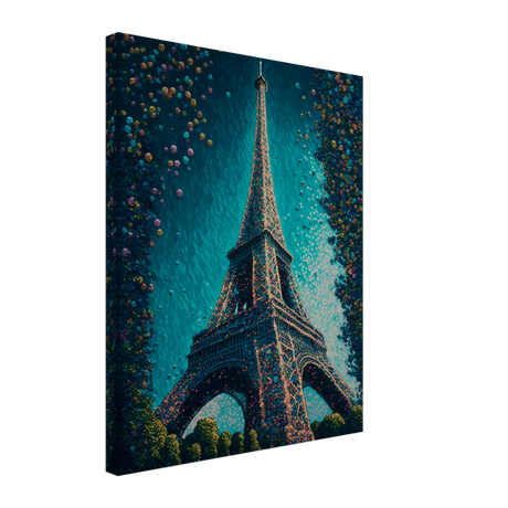 Pointillist Eiffel Canvas Print - WallLumi Canvases