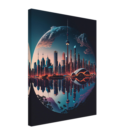 Toronto Skyline Concept Canvas Print - WallLumi Canvases