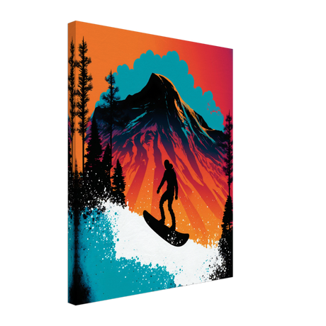 Stylized Snowboarder Canvas Print - WallLumi Canvases