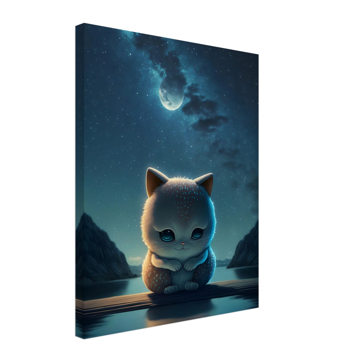 Kitty Moonlight Canvas Print - WallLumi Canvases