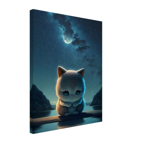 Kitty Moonlight Canvas Print - WallLumi Canvases