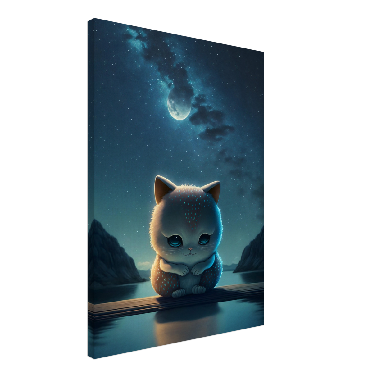 Kitty Moonlight Canvas Print - WallLumi Canvases