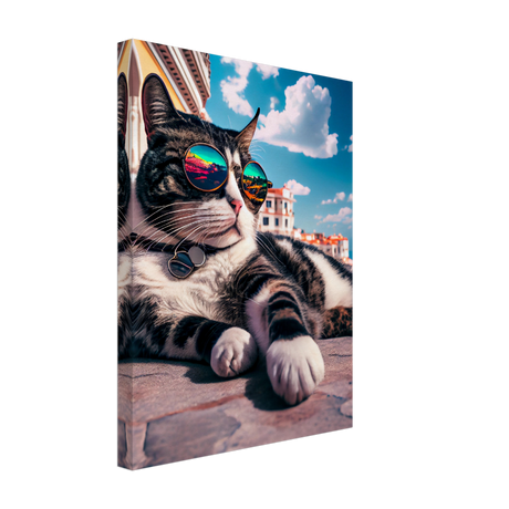 Vibin' Kitty Canvas Print - WallLumi Canvases