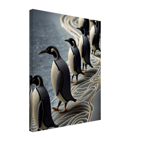 Needlepoint Penguins Canvas Print - WallLumi Canvases