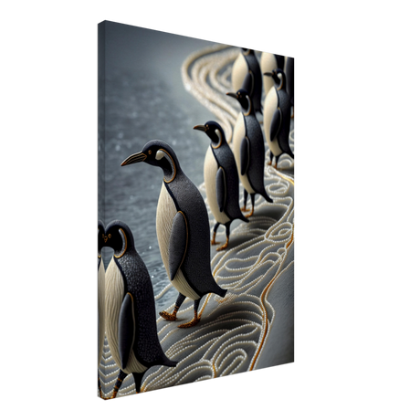 Needlepoint Penguins Canvas Print - WallLumi Canvases