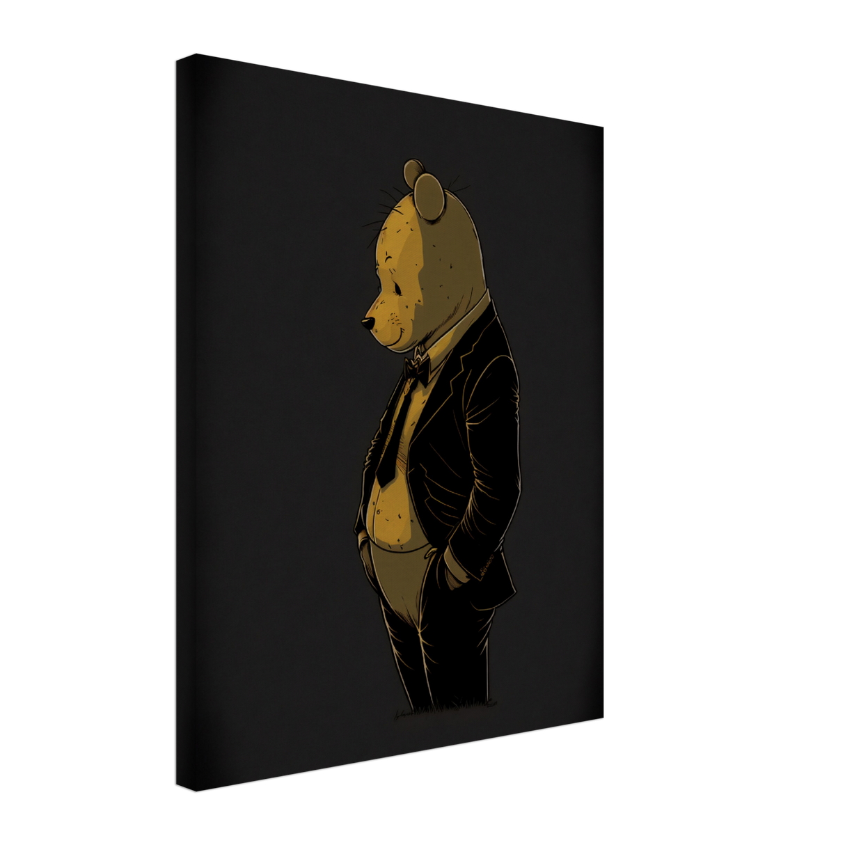 Pooh In A Suit Canvas Print - WallLumi Canvases