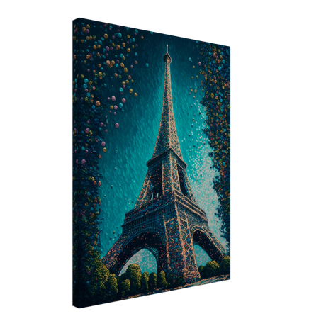 Pointillist Eiffel Canvas Print - WallLumi Canvases