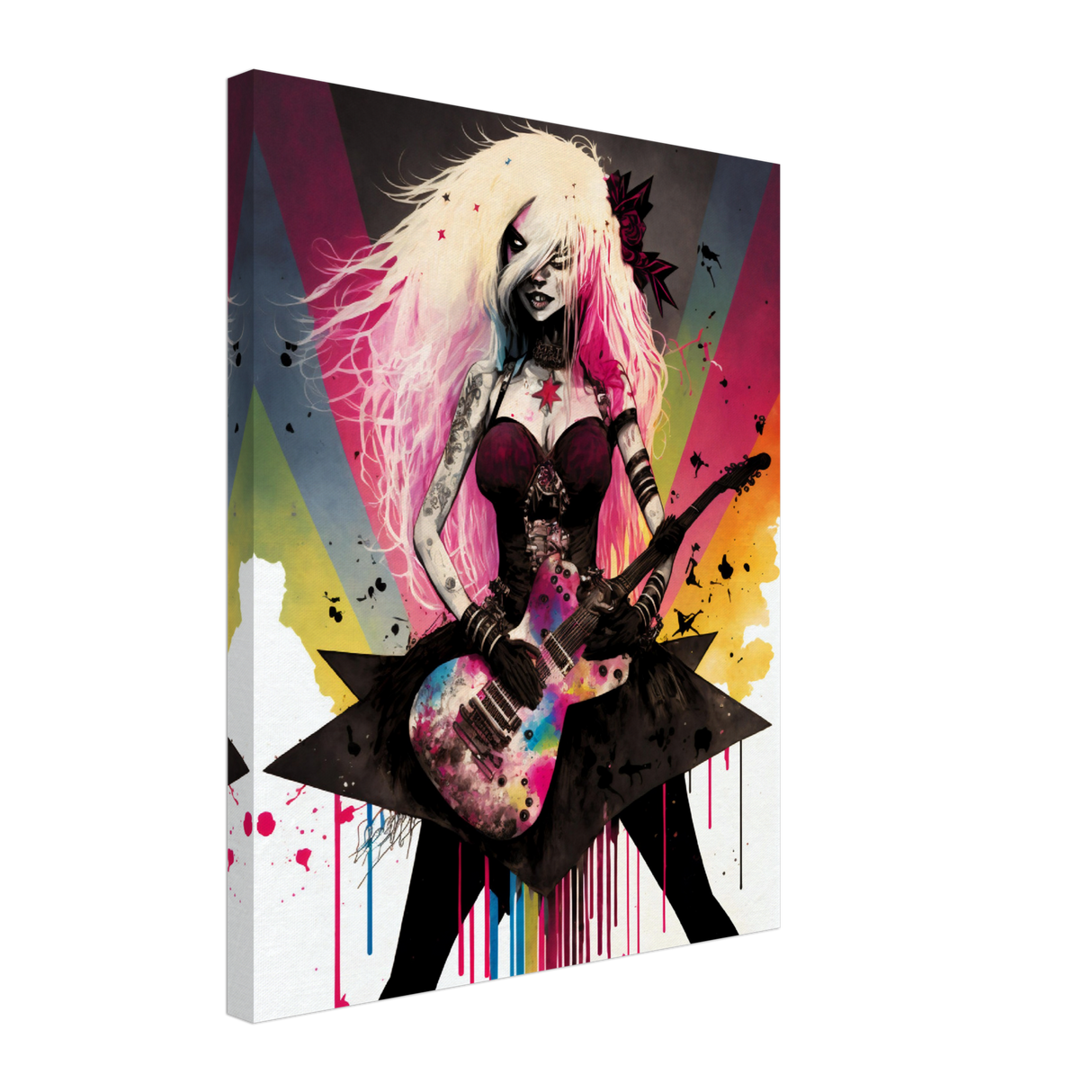 Glamorous Guitar Hero Canvas Print - WallLumi Canvases