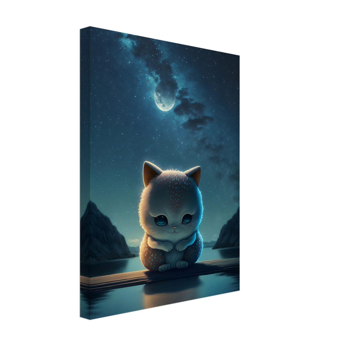 Kitty Moonlight Canvas Print - WallLumi Canvases