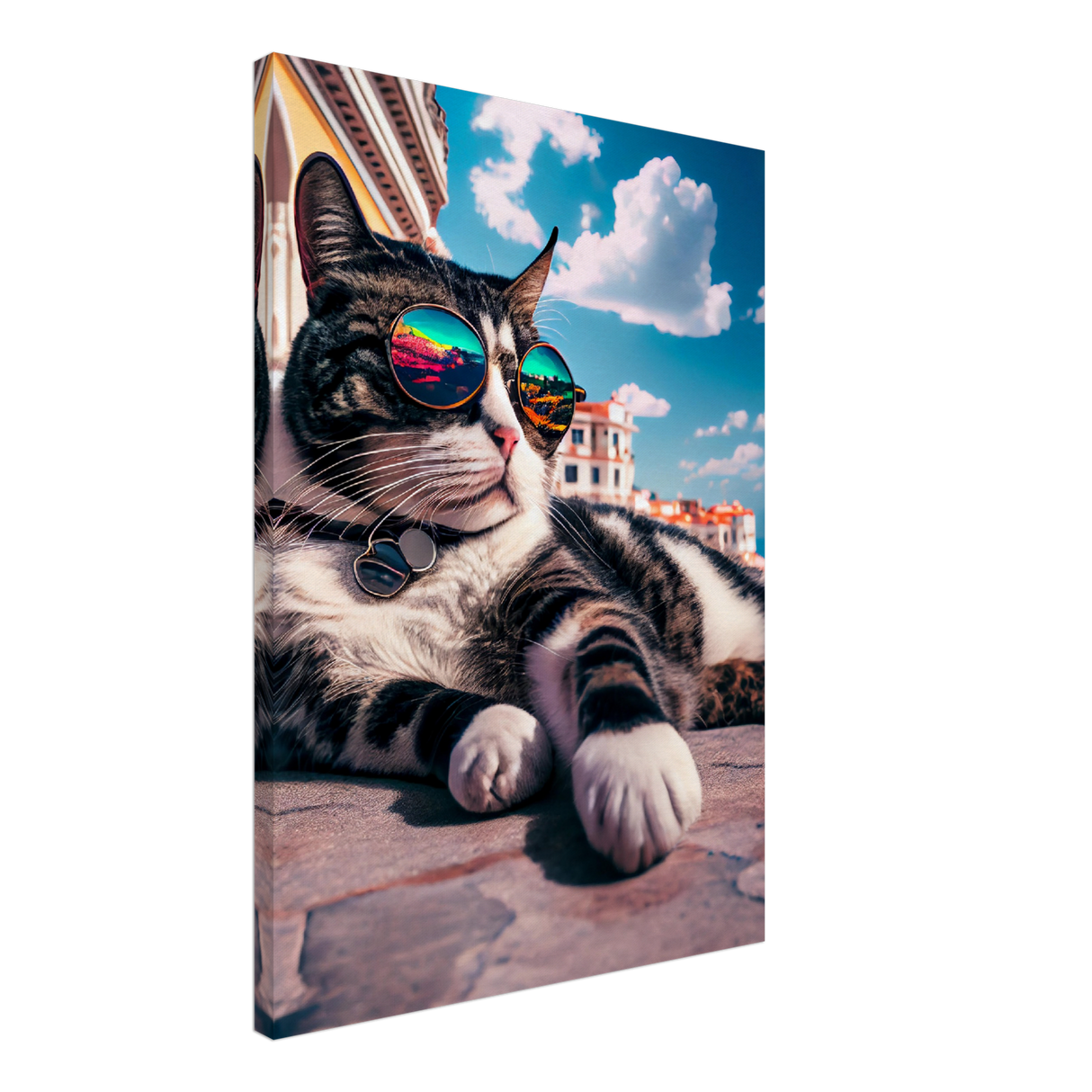 Vibin' Kitty Canvas Print - WallLumi Canvases